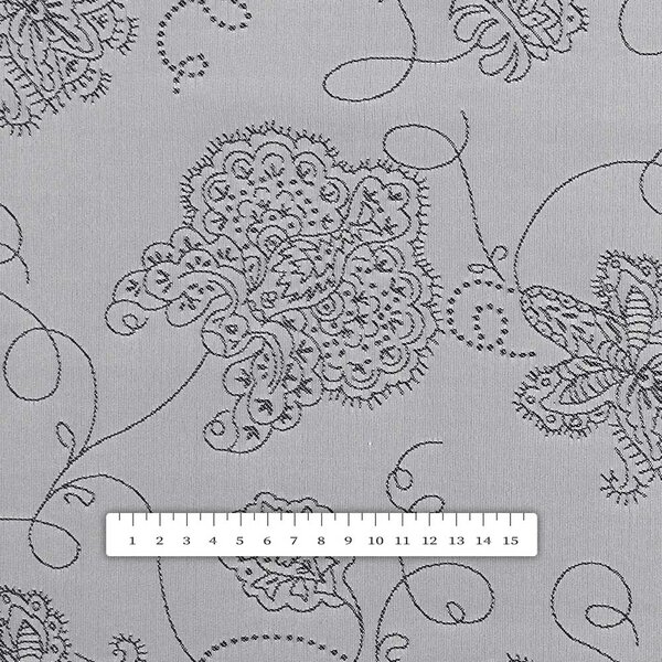 Biante Teflónový obdĺžnikový obrus TF-083 Kvetované ornamenty na sivom 50x100 cm