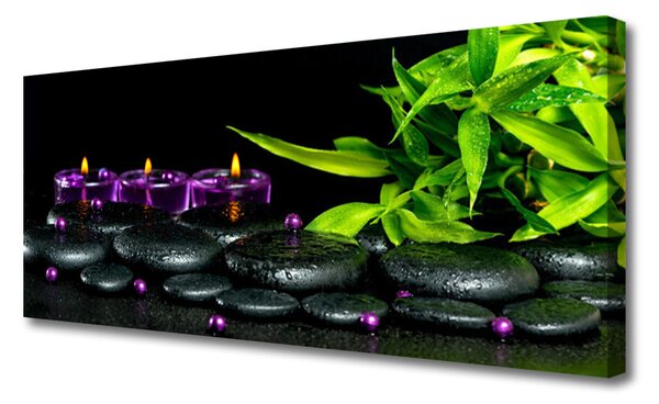 Obraz na plátne Sviečky kamene umenie 125x50 cm