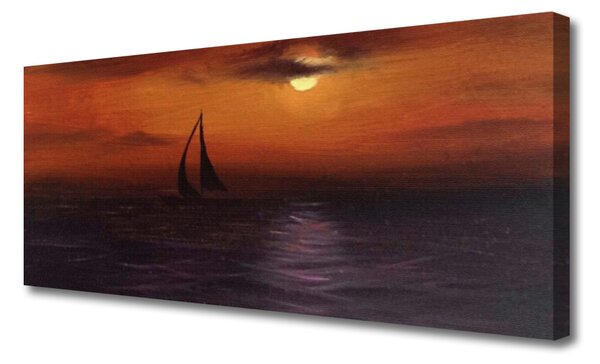 Obraz na plátne More loďka krajina 125x50 cm