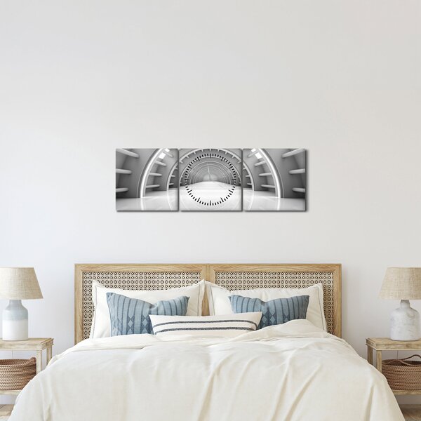 Obraz - 3D priechod (s hodinami) (90x30 cm)