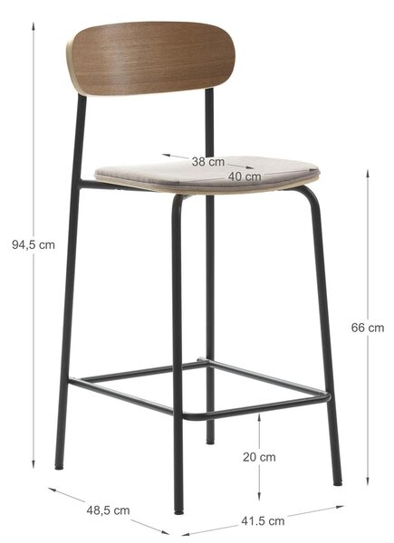MUZZA Barová stolička ANARIA 66 cm béžová/čierna