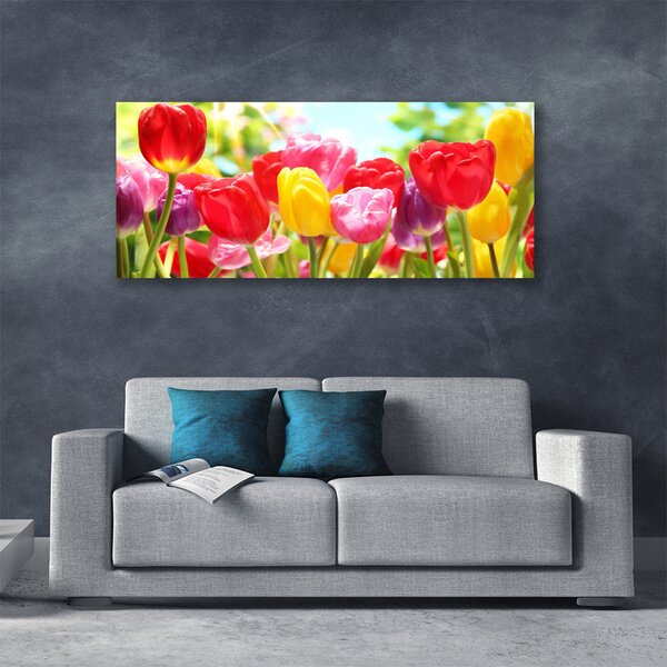 Obraz Canvas Tulipány kvety rastlina 125x50 cm