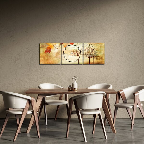 Obraz - Jesenná nálada (s hodinami) (90x30 cm)