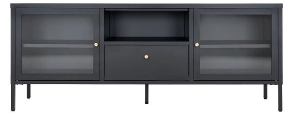 MUZZA TV stolík BALBY 150 x 35 cm kovový čierny