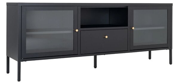 MUZZA TV stolík BALBY 150 x 35 cm kovový čierny