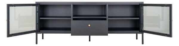 MUZZA TV stolík BALBY 150 x 35 cm kovový čierny