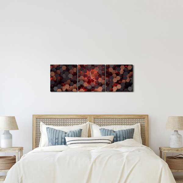 Obraz - Futuristická abstrakcia (s hodinami) (90x30 cm)