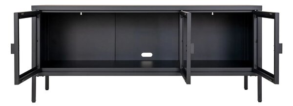 MUZZA TV stolík AUSSIE 130 x 40 cm kovový čierny