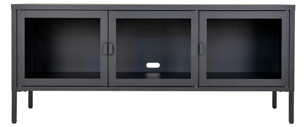 MUZZA TV stolík AUSSIE 130 x 40 cm kovový čierny