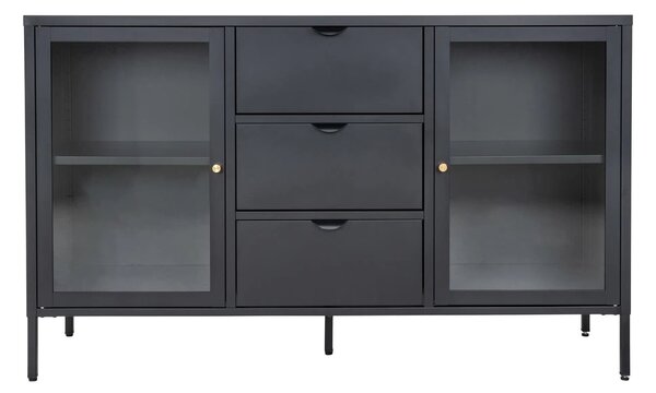 MUZZA Komoda BALBY 140 x 40 cm kovová čierna
