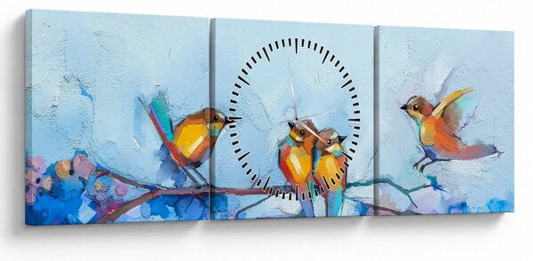 Obraz - Prebudenie prírody (s hodinami) (90x30 cm)