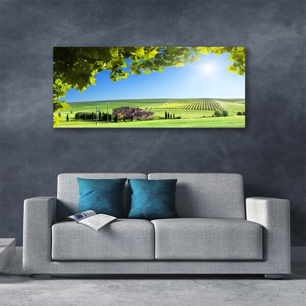 Obraz Canvas Pole listy krajina 125x50 cm