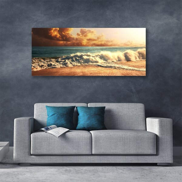 Obraz Canvas Oceán pláž vlny krajina 125x50 cm