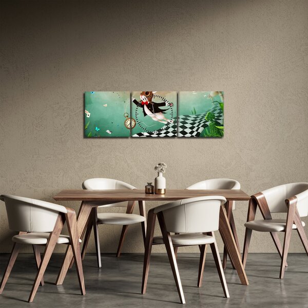 Obraz - Fantasy zajačik (s hodinami) (90x30 cm)