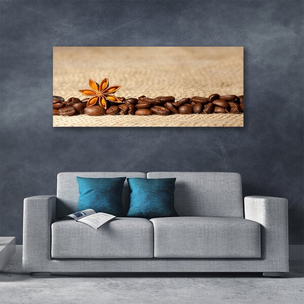 Obraz Canvas Káva zrnká kuchyňa 125x50 cm