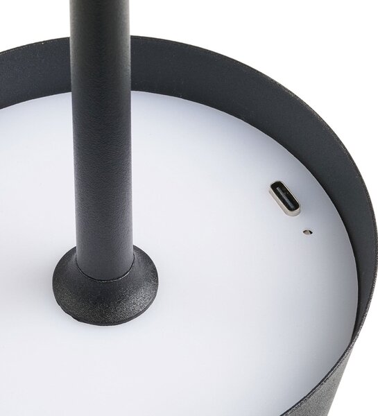 MUZZA Nabíjacia stolná LED lampa BRAD čierna