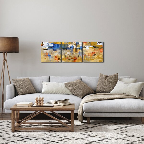 Obraz - Múr nárekov, Jeruzalem, Izrael (s hodinami) (90x30 cm)