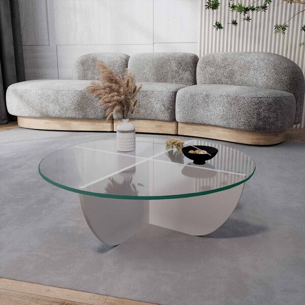 Biely Konferenčný stolík Lily 90 × 30 × 90 cm KALUNE DESIGN