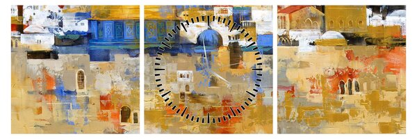 Obraz - Múr nárekov, Jeruzalem, Izrael (s hodinami) (90x30 cm)