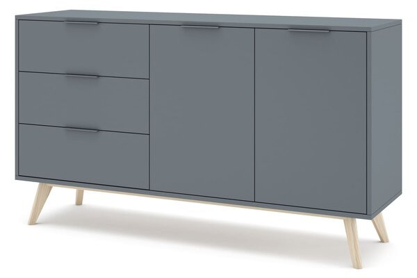 MUZZA Komoda COSI 140 x 81 cm modrá