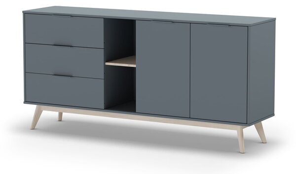 MUZZA Komoda COSI 165 x 81 cm modrá