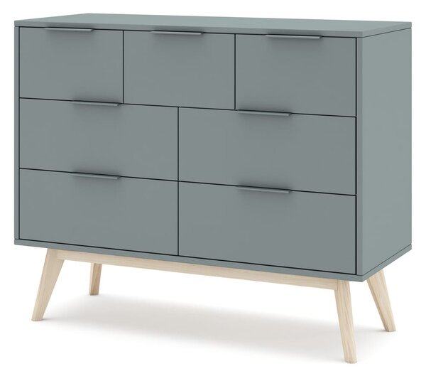 MUZZA Komoda COSI 120 x 83 cm modrá