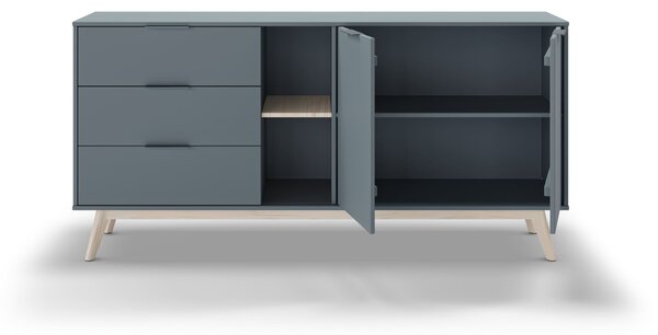 MUZZA Komoda COSI 165 x 81 cm modrá