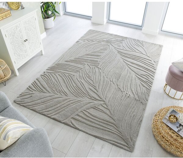 Flair Rugs, Kusový koberec Solace Lino Leaf Grey, 160x230, šedá, obývacia izba