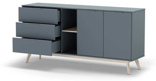 MUZZA Komoda COSI 165 x 81 cm modrá