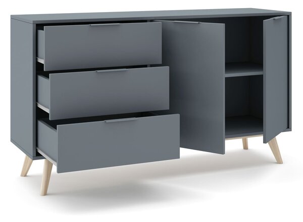 MUZZA Komoda COSI 140 x 81 cm modrá