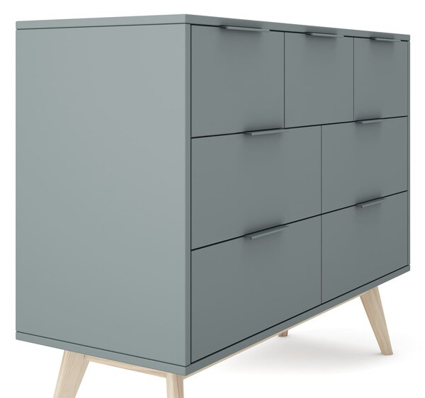 MUZZA Komoda COSI 120 x 83 cm modrá