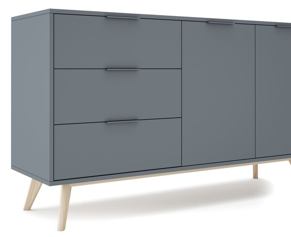 MUZZA Komoda COSI 140 x 81 cm modrá