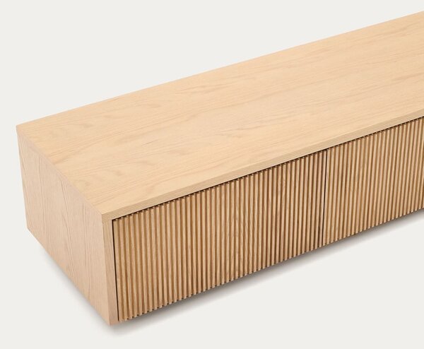 MUZZA TV stolík Elvine 200 × 30 cm dubový