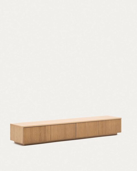 MUZZA TV stolík Elvine 200 × 30 cm dubový