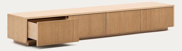MUZZA TV stolík Elvine 200 × 30 cm dubový