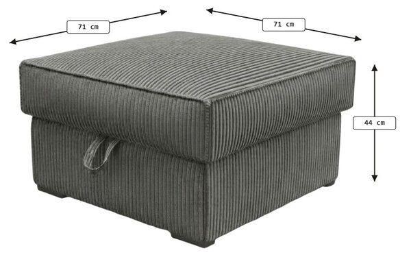 Taburet SMART COSARO XL s úložným priestorom 71x71 cm, tmavozelený