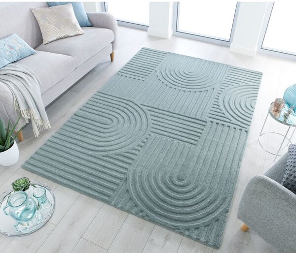 Flair Rugs, Kusový koberec Solace Zen Garden Duck Egg, 120x170, zelená, obývacia izba
