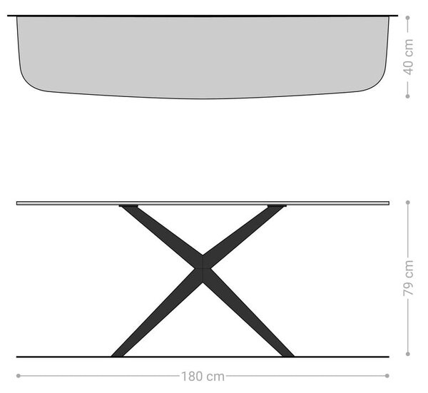 DELIFE Konzolový stolík Edge zaoblený 180×40 cm keramika Emperador Extra Lucidato tmavohnedá Estelo kov titánová farba
