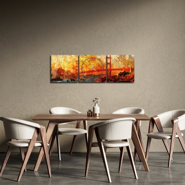 Obraz - Golden Gate, San Francisco, Kalifornia (s hodinami) (90x30 cm)