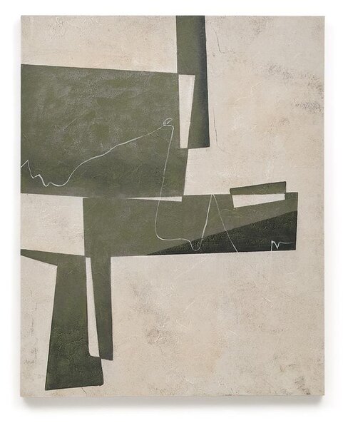 MUZZA Abstraktný obraz Afid 118 x 94 cm zeleno-biely