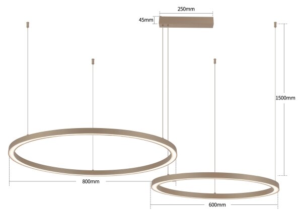 Brilagi - stmievateľný LED závesný luster PORTOFINO LED/98W/230V béžový + DO
