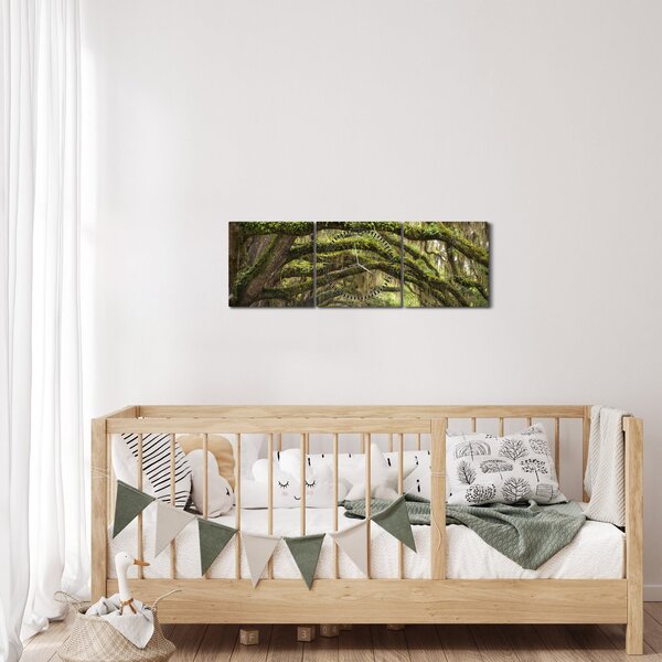 Obraz - Oaks Avenue, Charleston, Južná Karolína, USA (s hodinami) (90x30 cm)