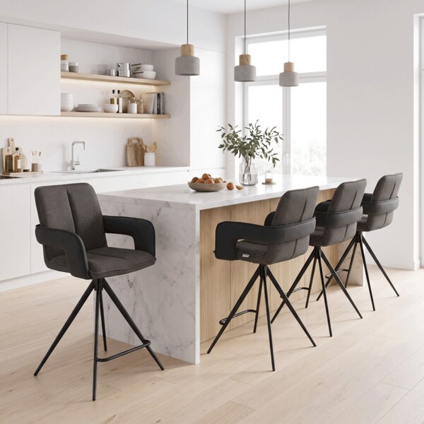 Barová stolička otočná 180° AUB-F1146 GREY2 sivá