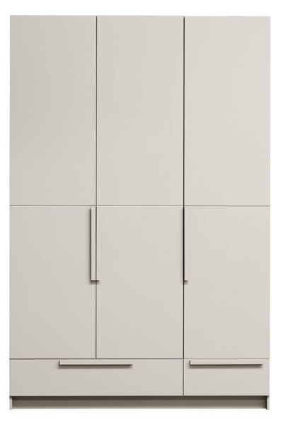 MUZZA Trojdverová šatníková skriňa Erup 142 x 215 cm krémová