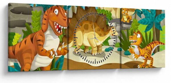 Obraz - Dinosauria (s hodinami) (90x30 cm)