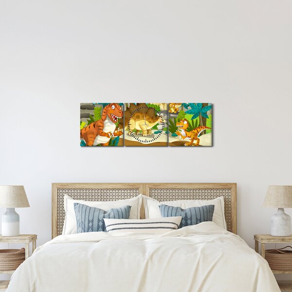 Obraz - Dinosauria (s hodinami) (90x30 cm)
