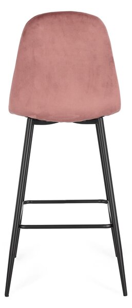 MUZZA Barová stolička Relia velvet růžová