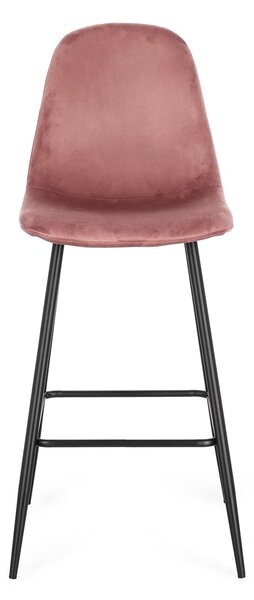 MUZZA Barová stolička Relia velvet růžová