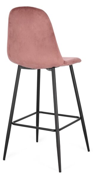 MUZZA Barová stolička Relia velvet růžová