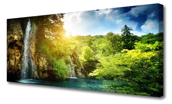 Obraz na plátne Vodopád stromy príroda 125x50 cm
